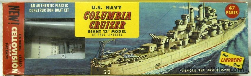 Lindberg 1/300 US Navy Columbia / USS Cleveland CL55 Light Cruiser - Cellovision Issue, 752-49 plastic model kit